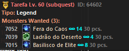 Tarefa do Passe VIP no nível 60
